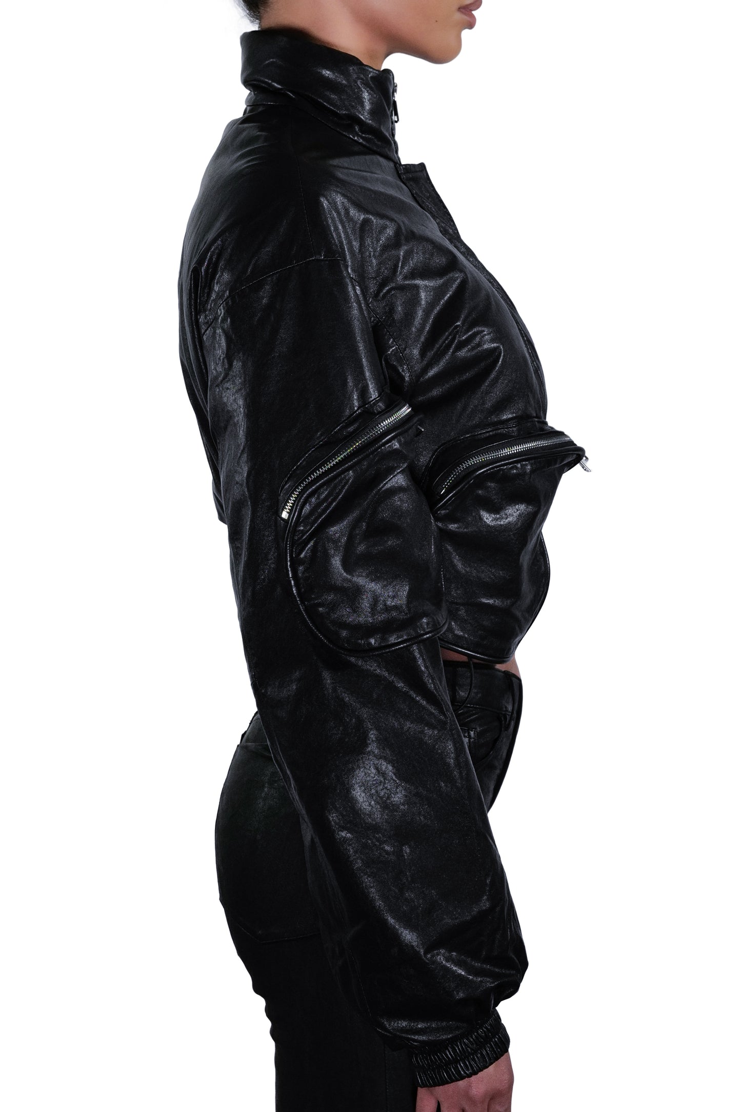 CARBON LEATHER CROP