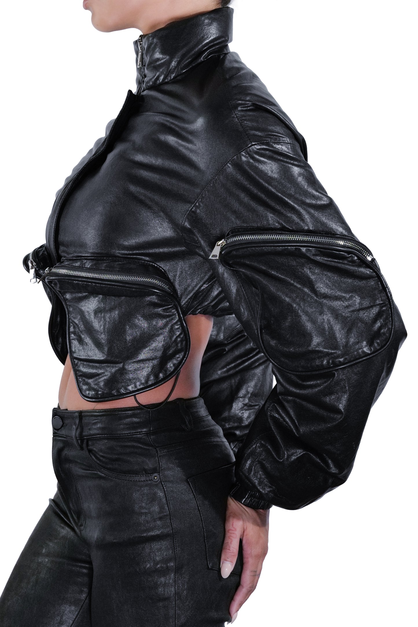 CARBON LEATHER CROP